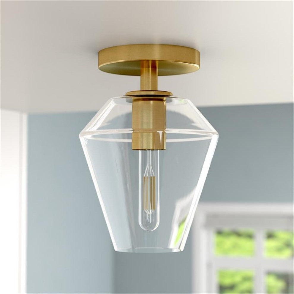 Henn&Hart 7" Gold Semi Flush Mount