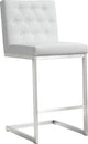 Helsinki White Stainless Steel Counter Stool - Set of 2 - White