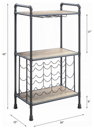 Acme Brantley Floor Wine Bottle & Glass Rack