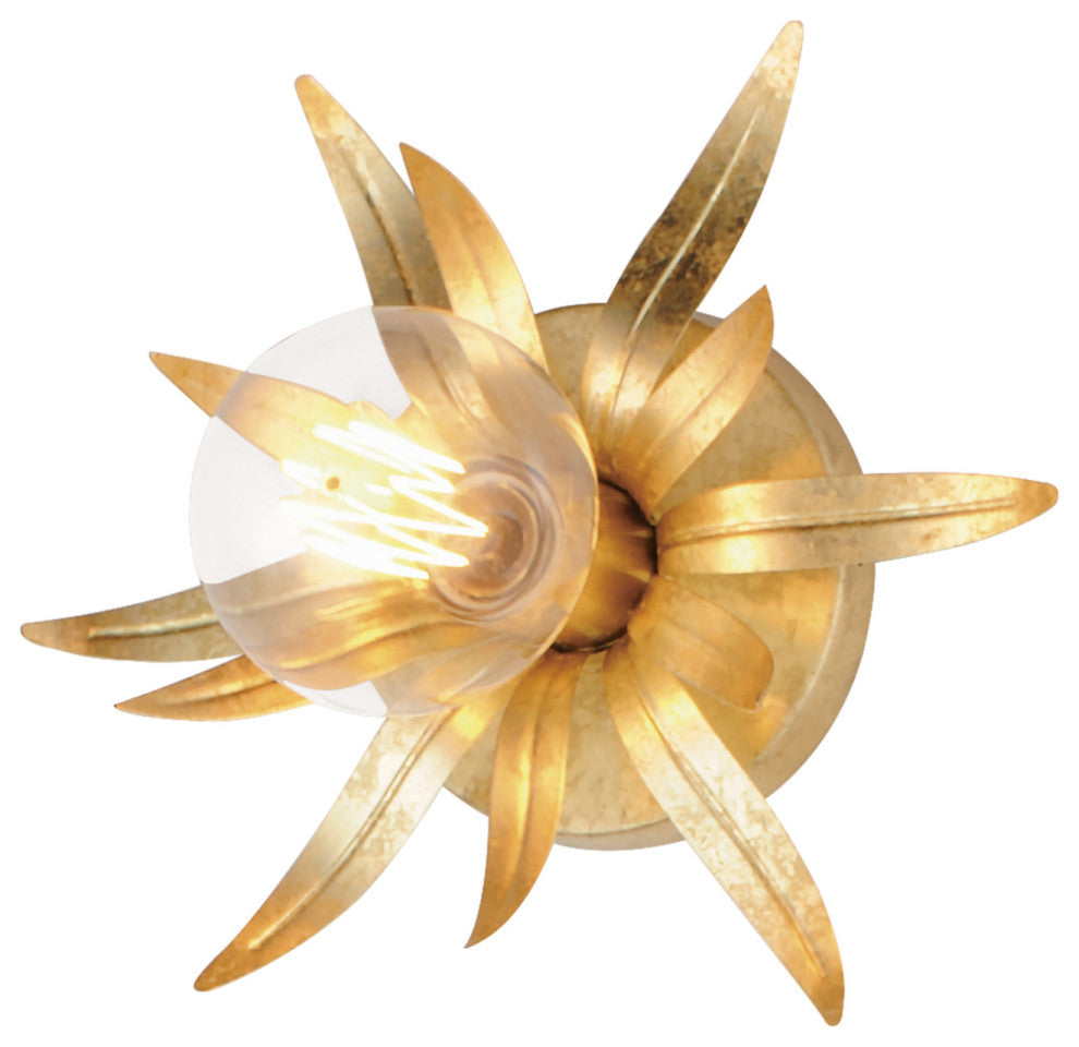 Maxim 2880 Paloma 9" Tall Bathroom Sconce - Gold Leaf