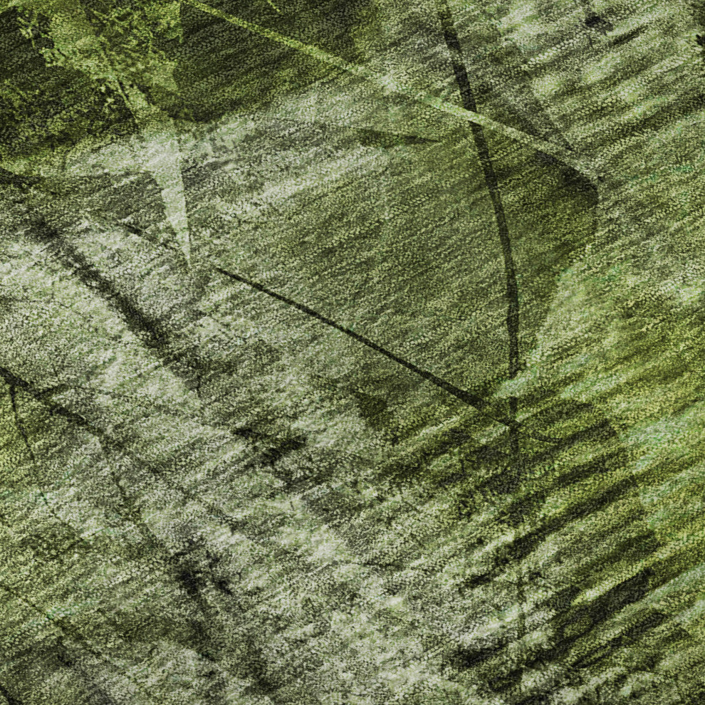 Premium Machine Washable Mayfield AMF560 Green 2'3" x 7'6" Runner Rug