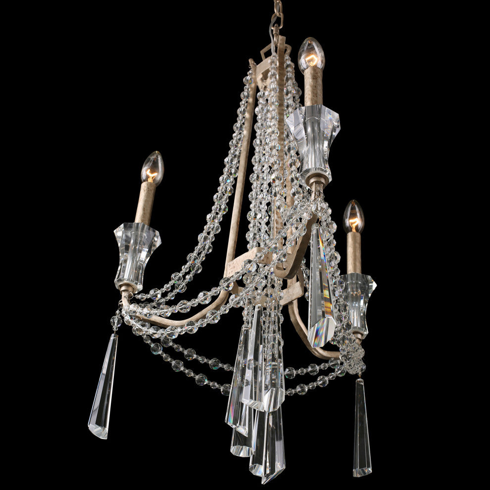 Varaluz 270C03 Barcelona 3 Light 17"W Crystal Chandelier - Transcend Silver