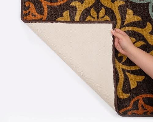 Skid-Resistant Area Rug Kaleidoscope Bloom - Autumn Brown, 2 Ft. x 3 Ft.