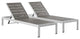 Modern Contemporary Urban Outdoor Patio Chaise Lounge Chair, Gray Gray, Aluminum