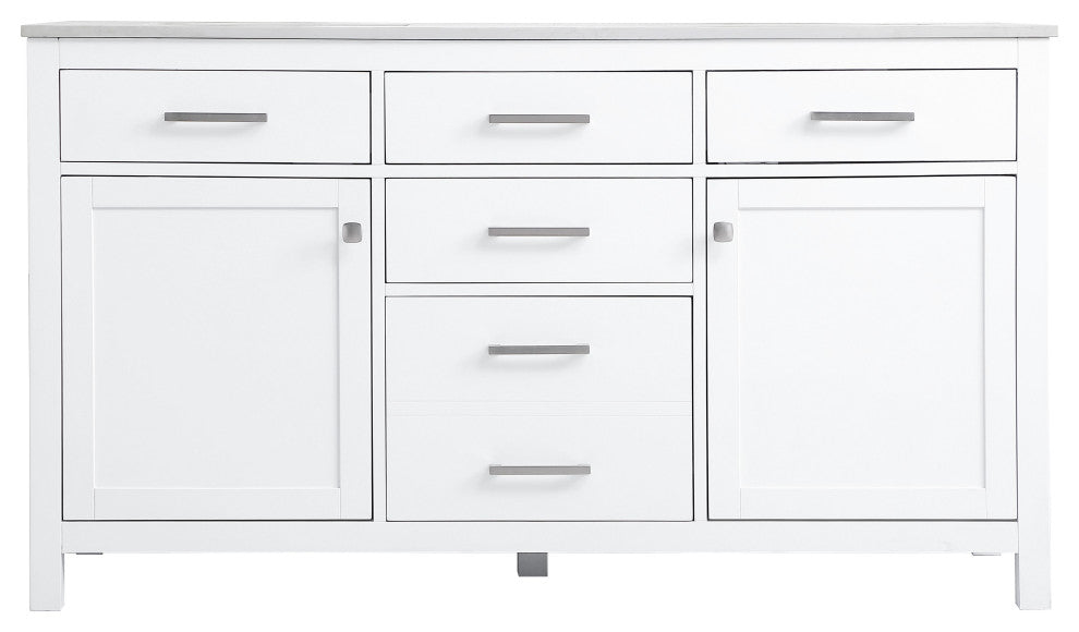 60" Double Bathroom Vanity, White