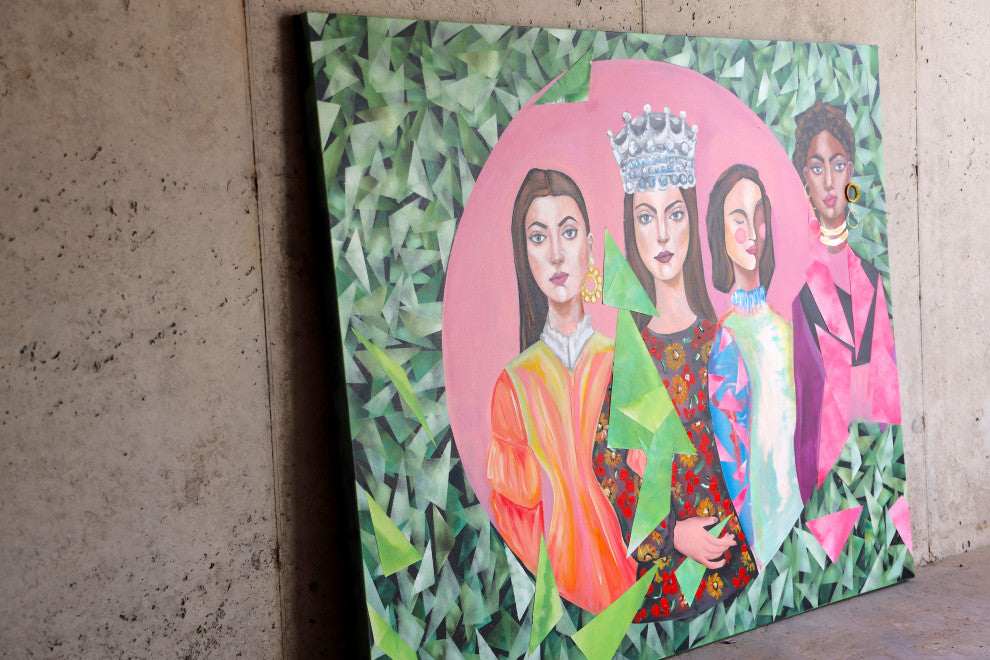 women figurative art, female portrait painting, surrealism, illustration artwork