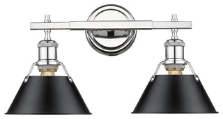 Orwell CH 2-Light Bath Vanity, Chrome With Black Shade