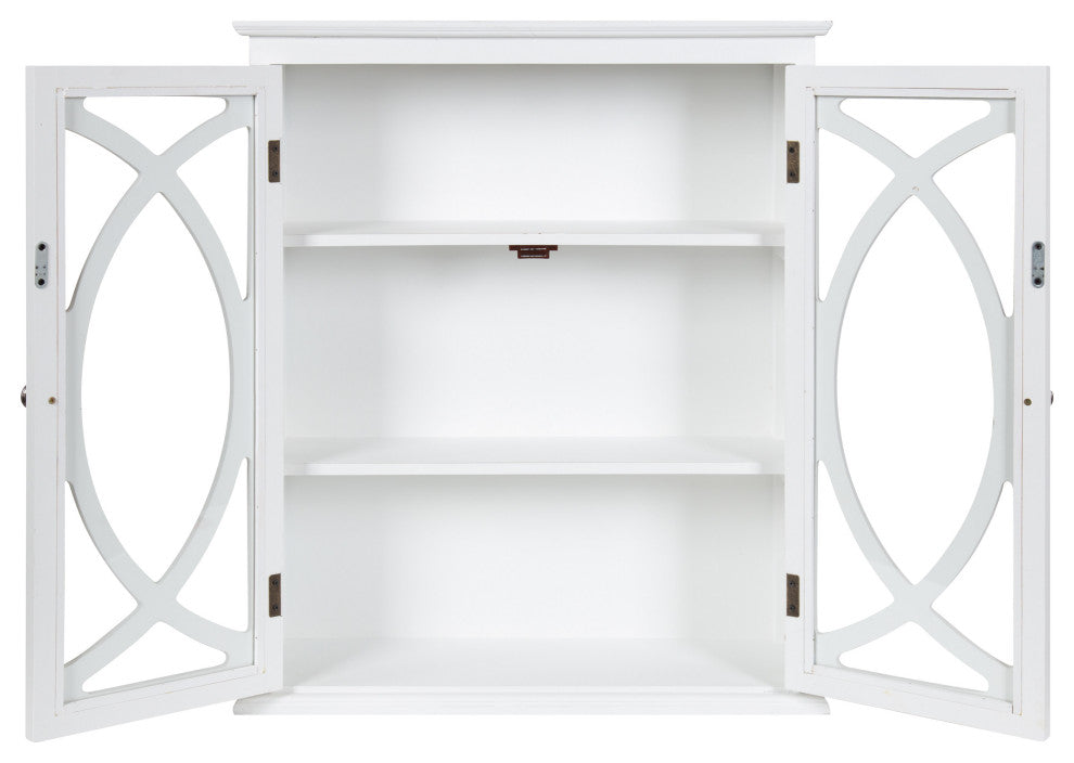 Quinlan Decorative Wood Wall Cabinet, White 24x8x28