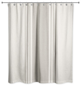 Neutral Linen Stripe 71x74 Shower Curtain