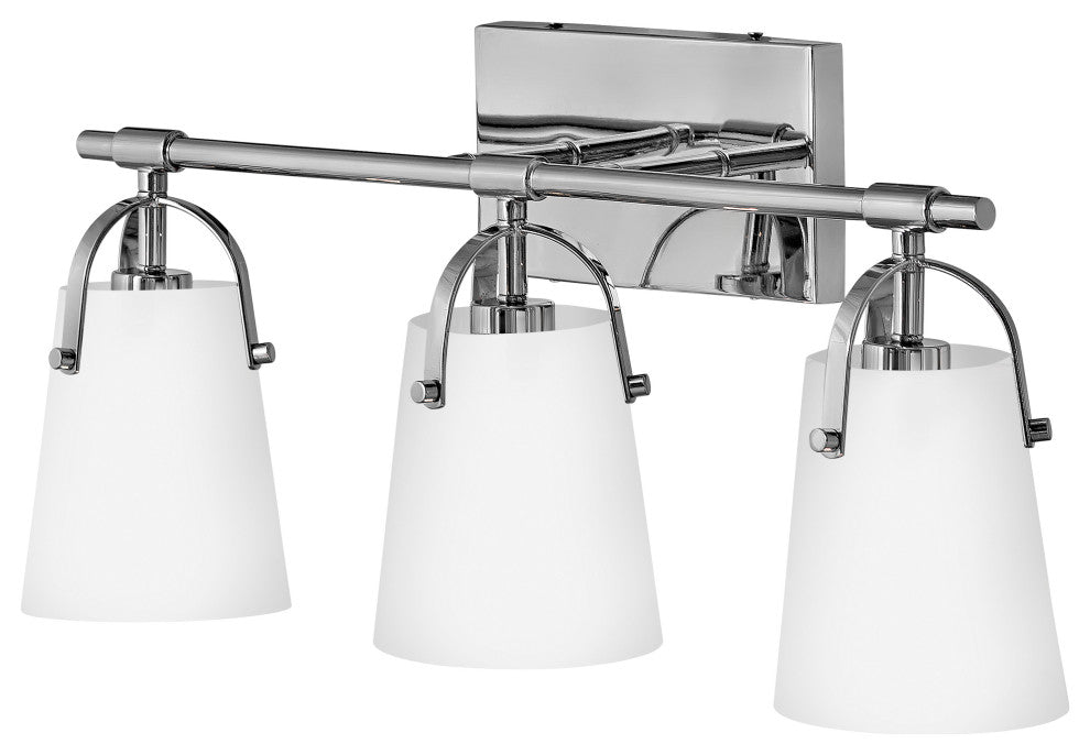 Hinkley Foster Medium Three Light Vanity, Chrome