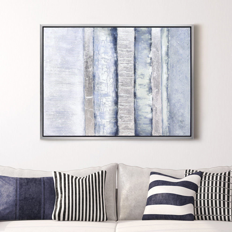 Winter Steps Textured Metallic Hand Painted Framed Wall Art by Martin Edwards