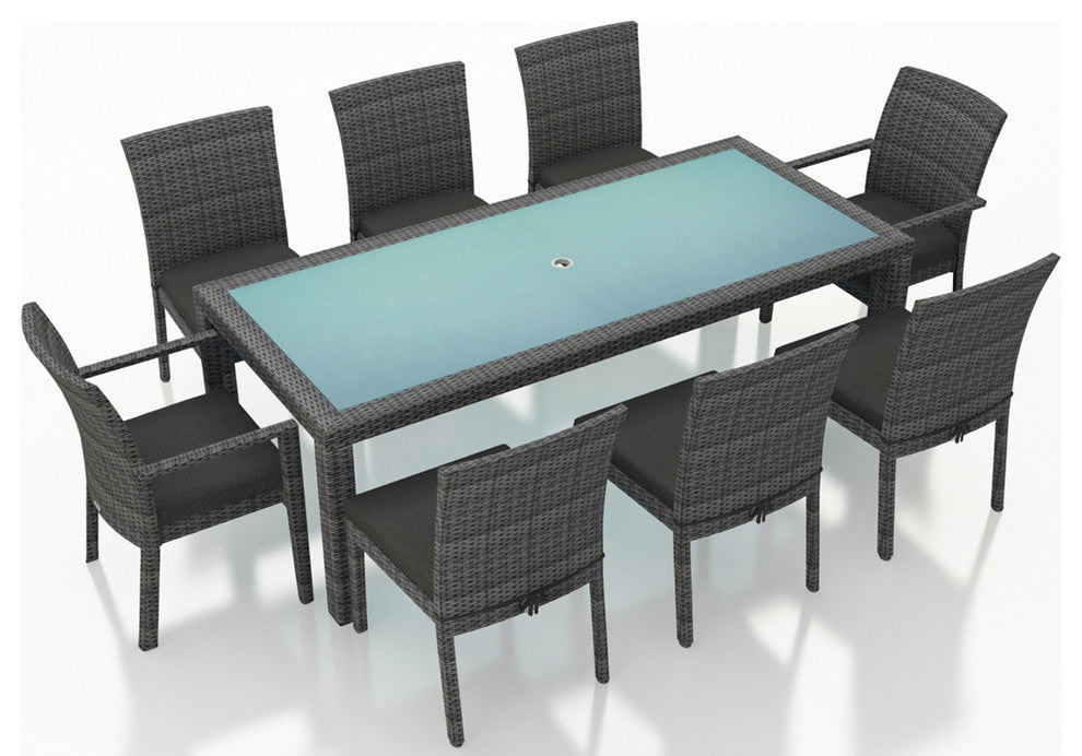 District 9 Piece Dining Set, Canvas Charcoal