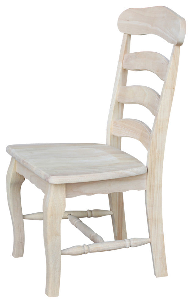 Set of Two Country French Chairs with Solid Seats