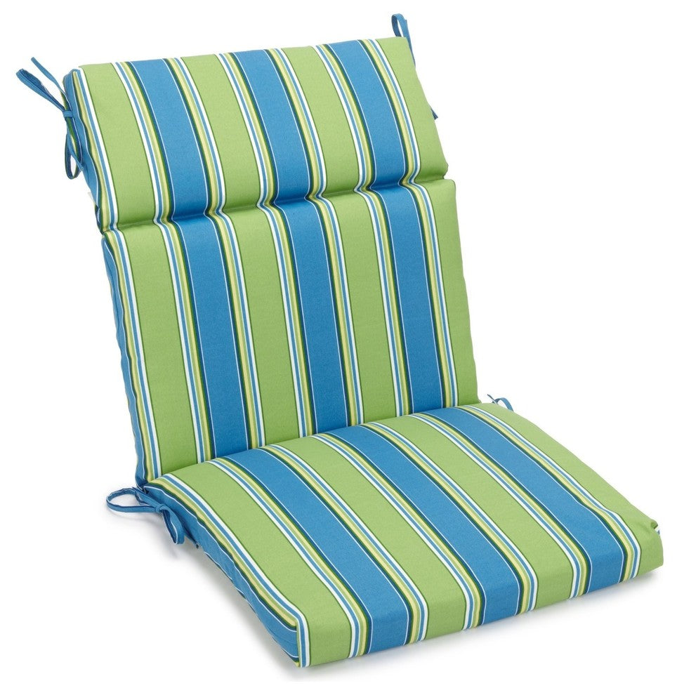 20"x42" Spun Polyester Outdoor Squared Seat/Back Chair Cushion, Haliwell Caribbe