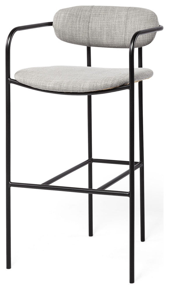 Light Gray Black Framed Bar Stool