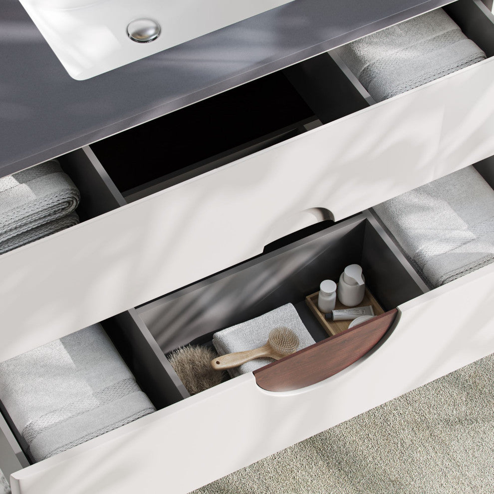 Rhonda Bath Vanity, Beige, 48", Single Sink, Freestanding