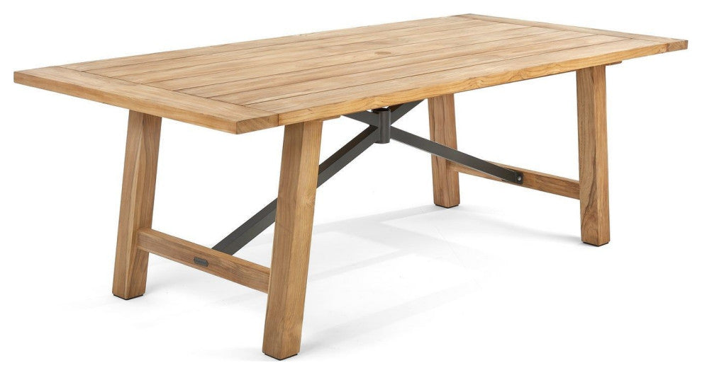 Truss 39" x 84" Rectangular Dining Table, Natural Teak