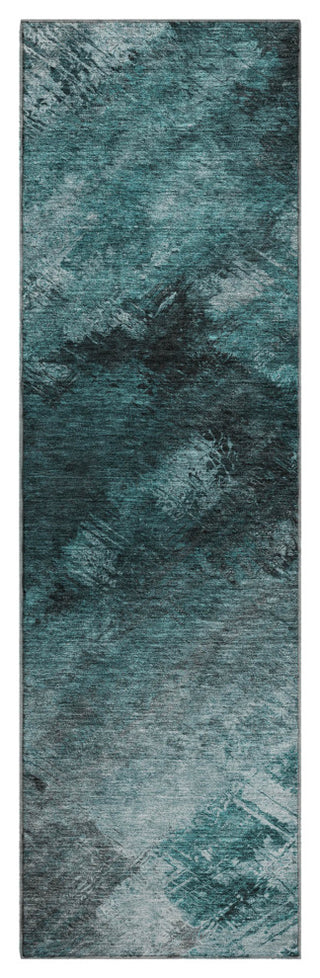 Premium Machine Washable Mayfield AMF590 Teal 2'3" x 7'6" Runner Rug