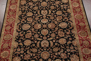 Agra Indian Hand-Knotted Area Rug Oriental Traditional, Black, 10'3"X8'0"