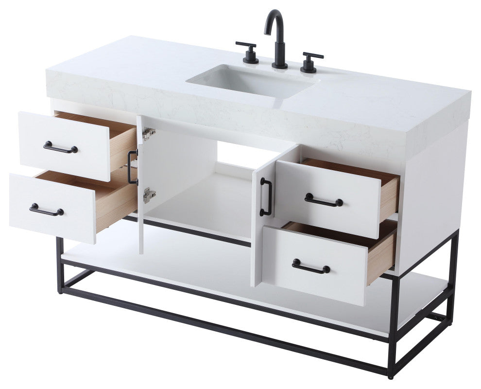 Home Living 54" Single Bathroom Vanity, White
