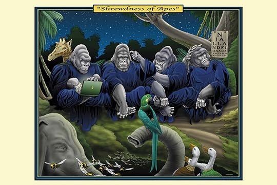 Shrewdness of Apes- Framed Paper Poster 20" x 30"
