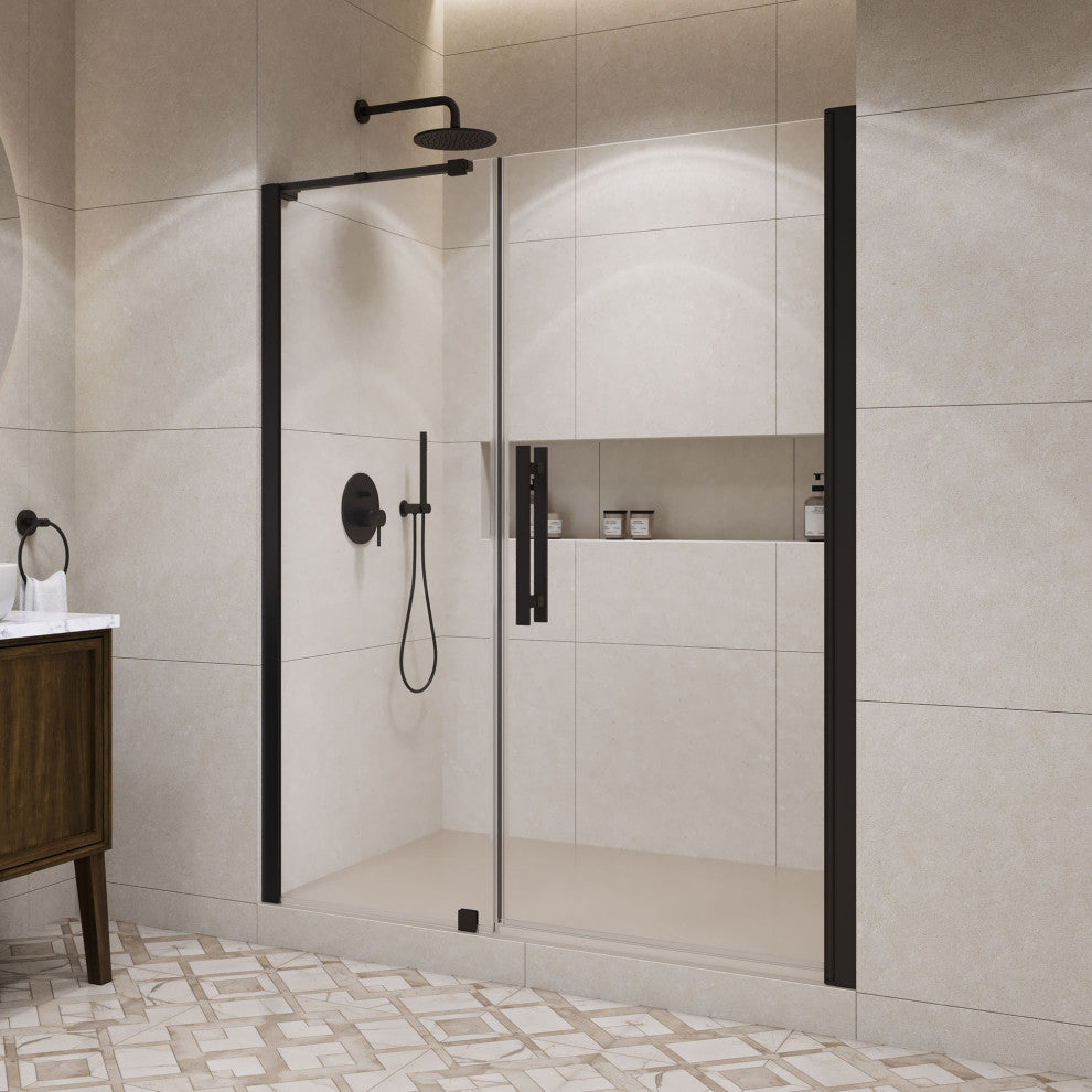 Pasadena 57 1/16-59 1/16"Wx72"H Alcove Pivot Shower Door Black