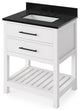 Wavecrest Contemporay White 30" Vanity, Black Granite Top
