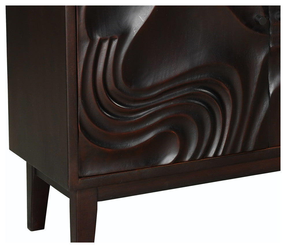 Ethan 4-door Carved Solid Wood Sideboard