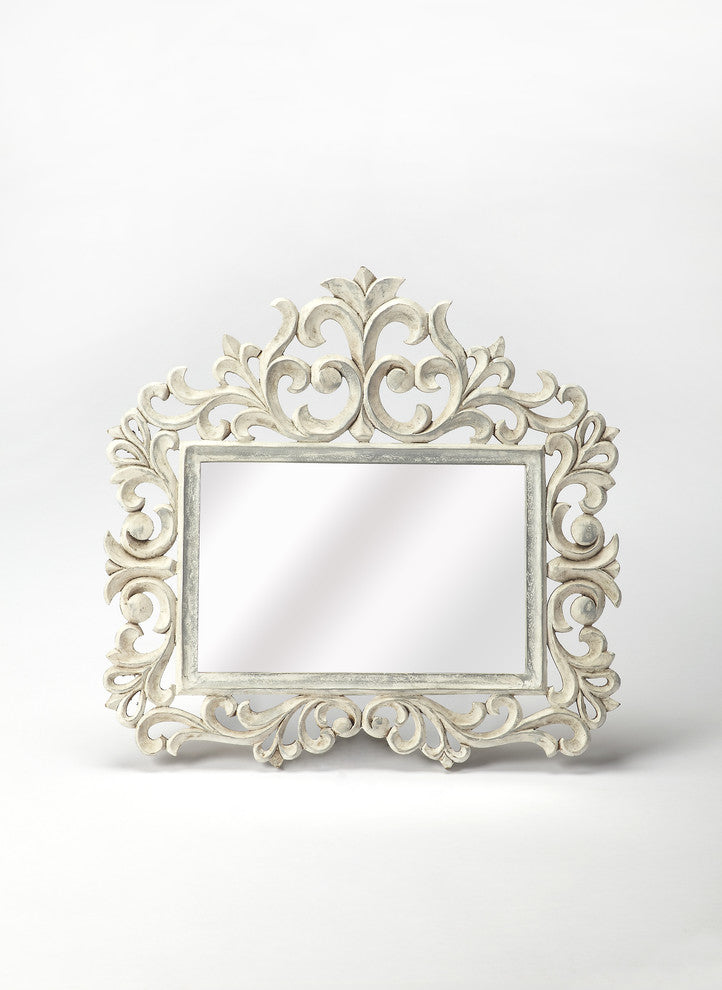 Butler Favart Carved Wall Mirror, White