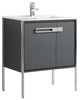 Oakville Bath Vanity, Ceramic Sink, Onix Grey, 30 Inch, Chrome Hardware