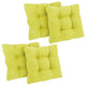 19" Squared Microsuede Tufted Dining Chair Cushion, Set of 4, Mojito Lime