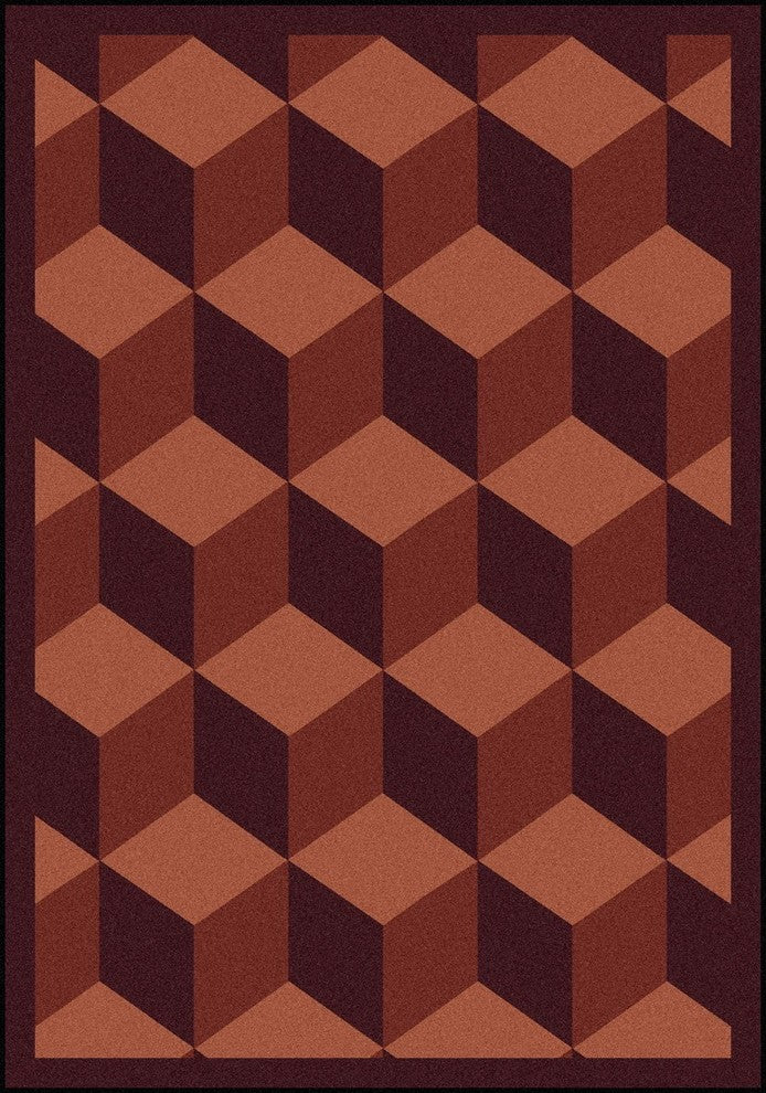 Kaleidoscope Rug, Highrise, 5'4"x7'8", Burgundy
