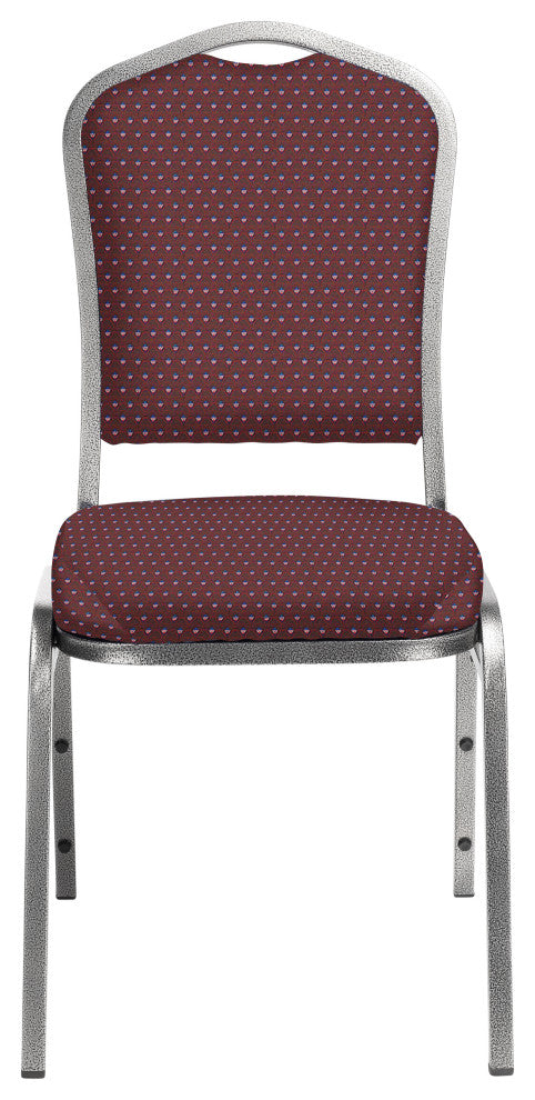 NPS 9300 Fabric Stack Chair, Diamond Burgundy Seat/Silvervein Frame
