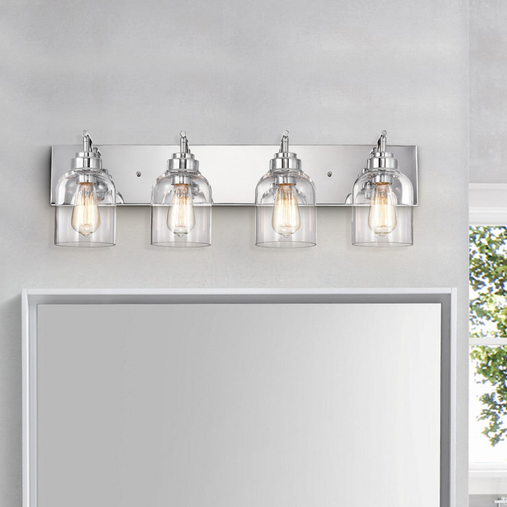 CHLOE Lighting THIERRY Transitional 4-Light Chrome Bath Fixture 30 " Wide