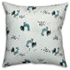Rooster Pattern, Blue Throw Pillow Cover, 18"x18"