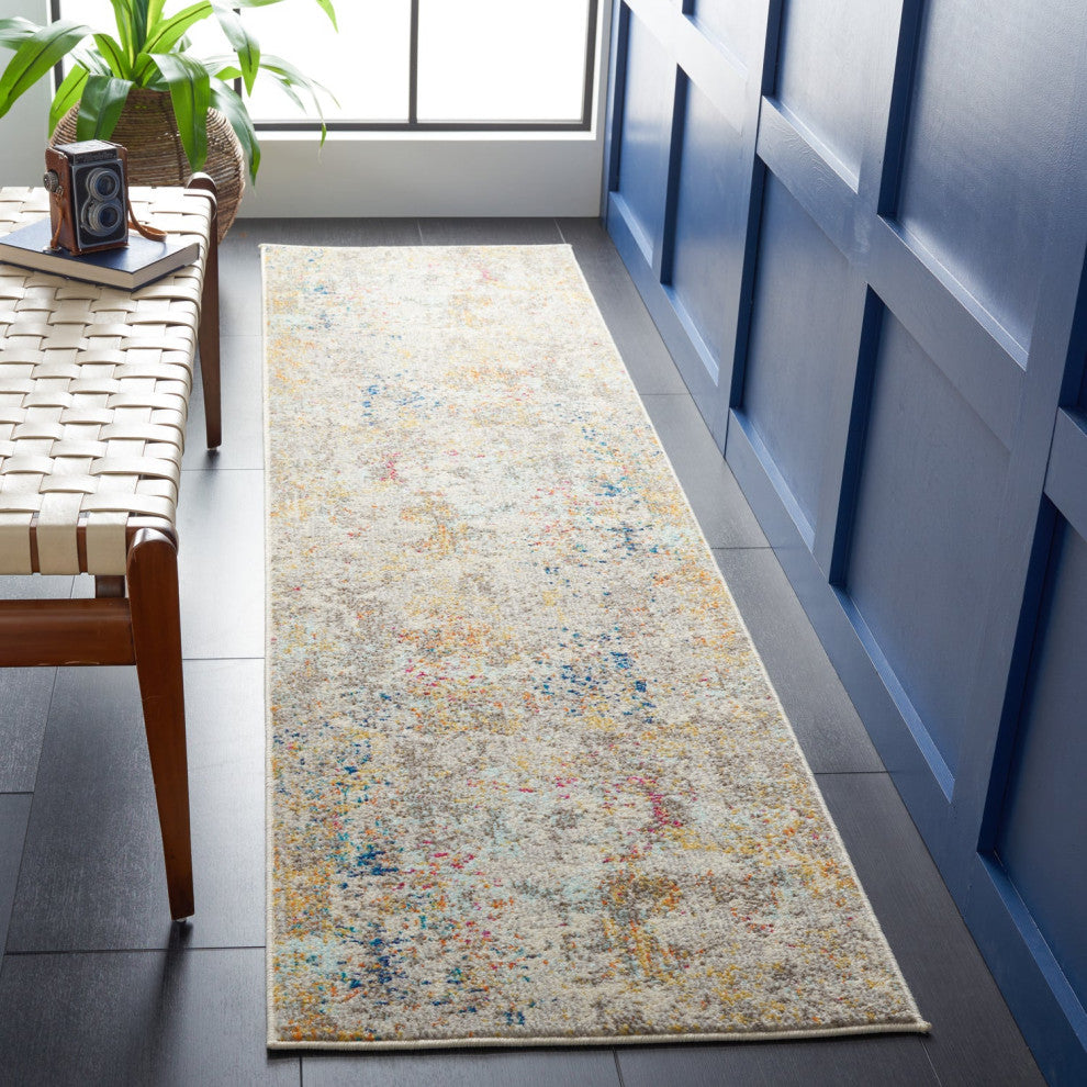 Safavieh Madison Mad453F Organic and Abstract Rug, Gray and Gold, 9'0"x9'0" Square