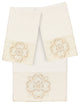 100% Turkish Cotton Alyssa 3-Piece Embellished Towel Set, Cream