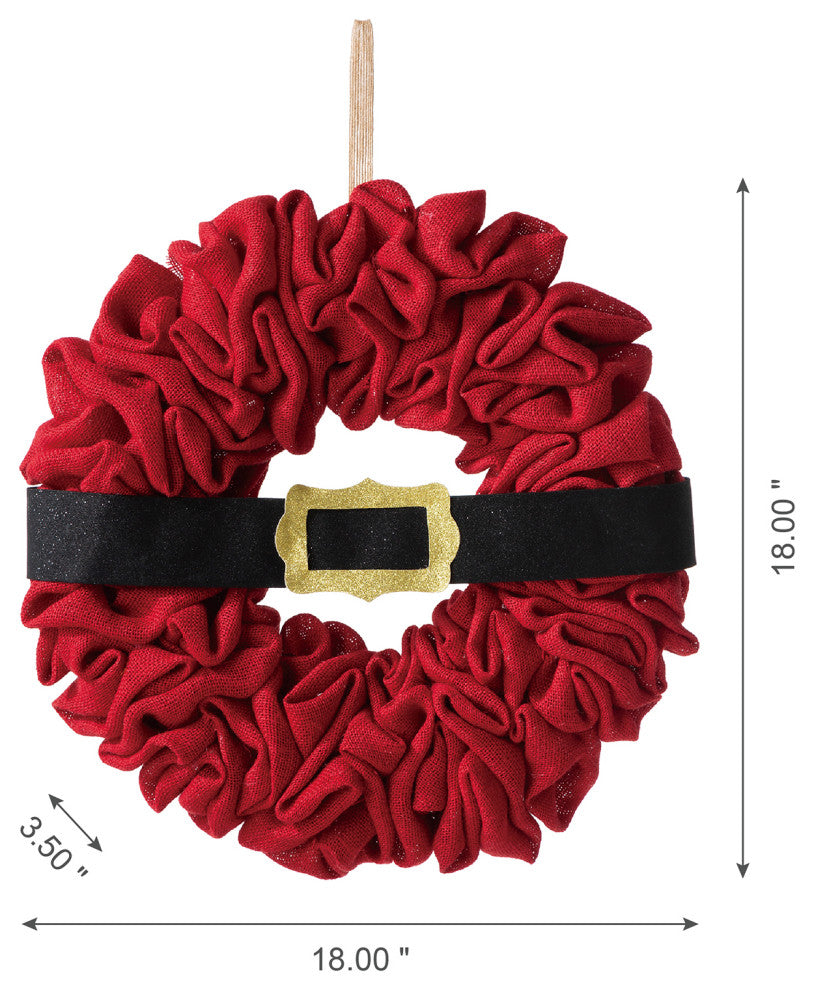 18"D Christmas Red With Belt Fabric Wreath