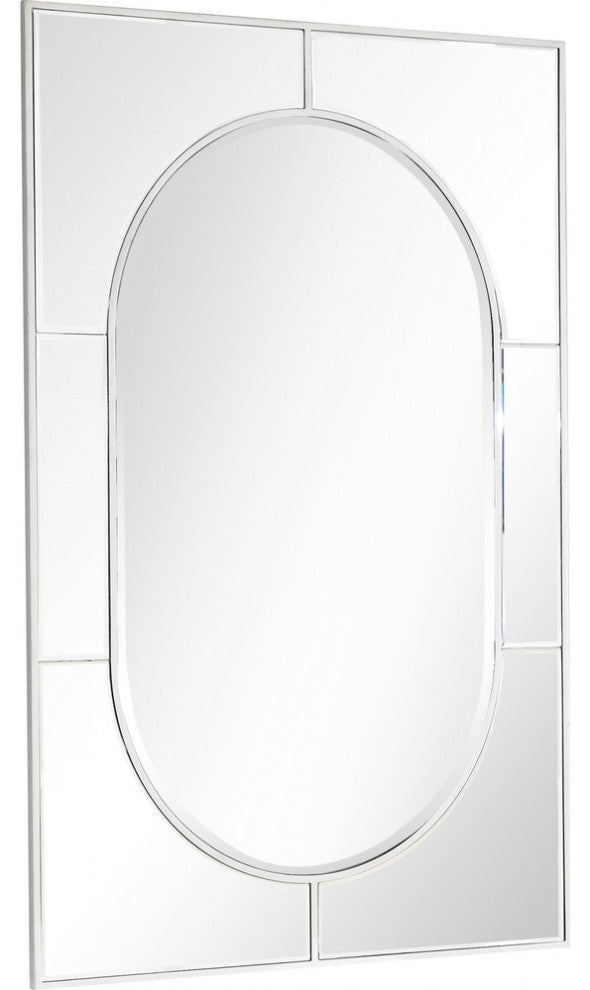 Silver Rectangle Accent Metal Mirror