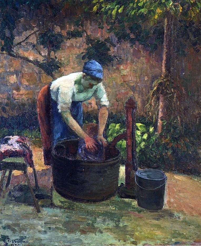 Camille Pissarro Washerwoman, 20"x25" Wall Decal Print