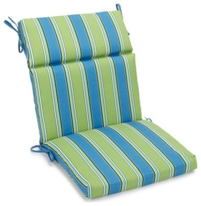 18"x38" Spun Polyester Squared Seat/Back Chair Cushion, Haliwell Caribbean