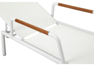 Pangea Home Dean Modern Aluminum Arm Loungers in White Finish (Set of 2)