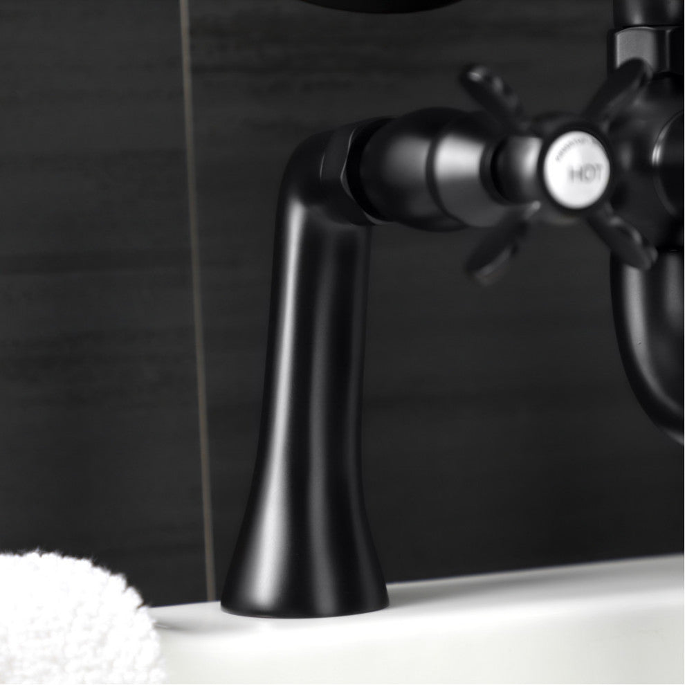 KS248MB Deck Mount Clawfoot Tub Faucet With Hand Shower, Matte Black