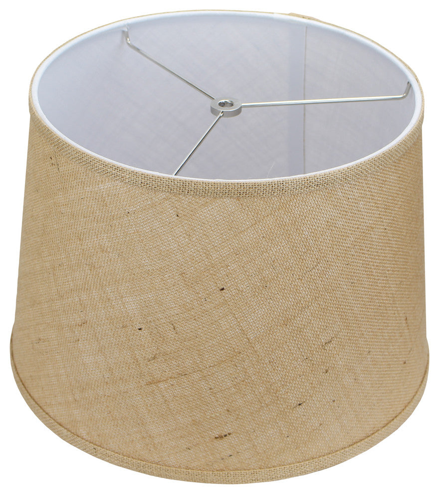 Fenchel Shades 12"x14"x10" Spider Attachment Empire Lampshade, Burlap Natu