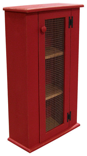 Full product shot on white background; front-facing view of the red jelly cabinet.