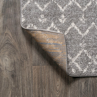 Moroccan HYPE Boho Vintage Diamond Runner Rug, Gray/Ivory, 4 X 6