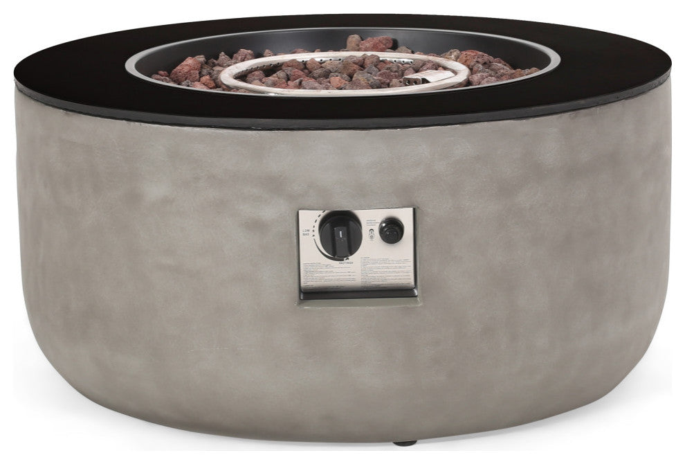 Erin Outdoor Round 4 Seater Wicker Sectional Set With Fire Pit