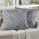 Jacquard Rabbit Faux Fur Pillow Cover 2 Piece Set, Silver Grey, 26" X 26"