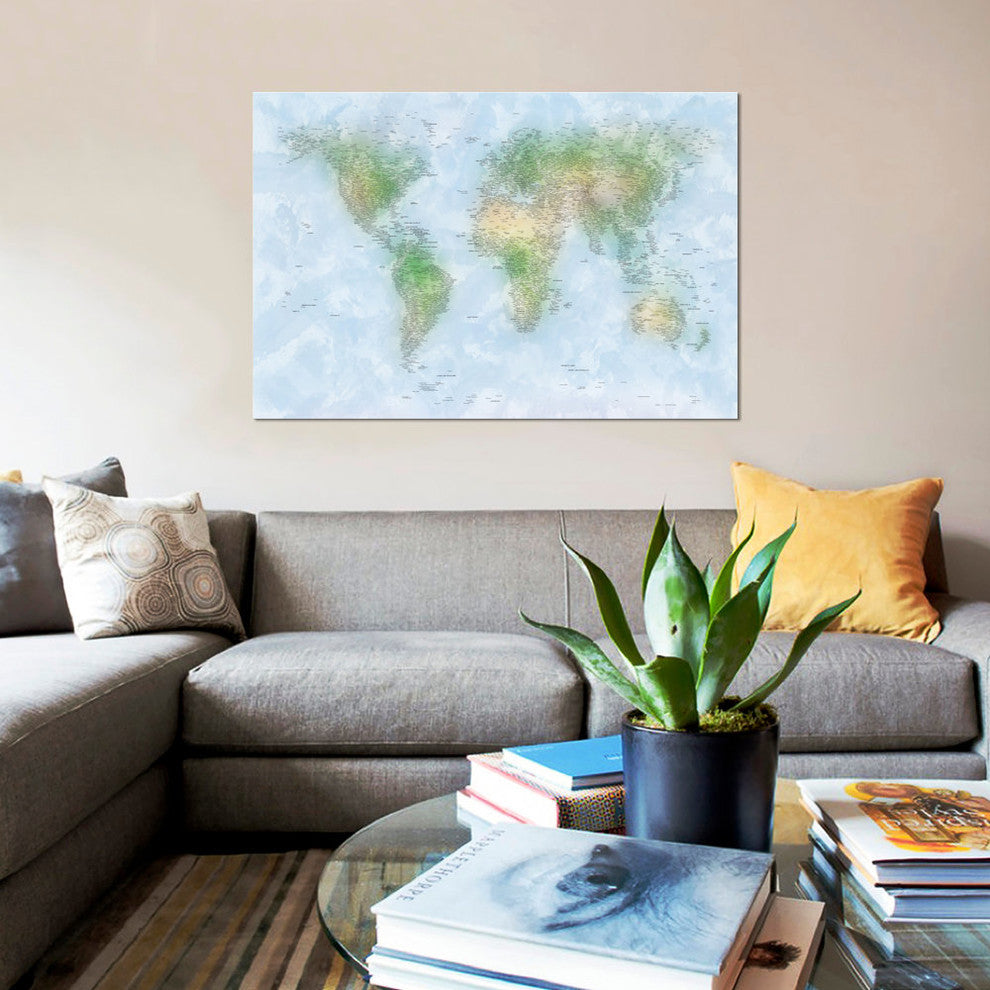 "World Map VI" by Michael Tompsett, Canvas Print, 40x26"
