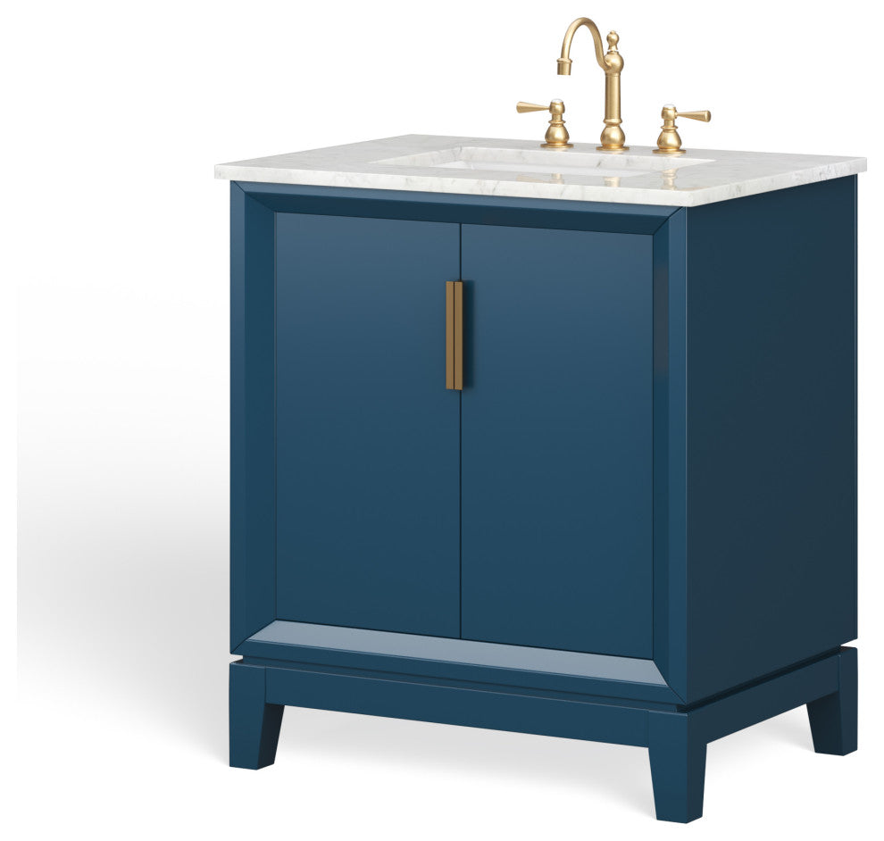 The Ezra Bathroom Vanity, Monarch Blue, 30", Single Sink, Freestanding